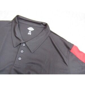 Dickies Mens 4XL Performance Polo Shirt Black Red Colorblock LS424BKER NWT